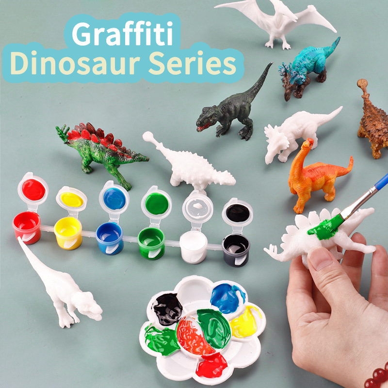 6pcs/8pcs, DIY Coloring Dinosa – обзор и цена Puzzle Blank White