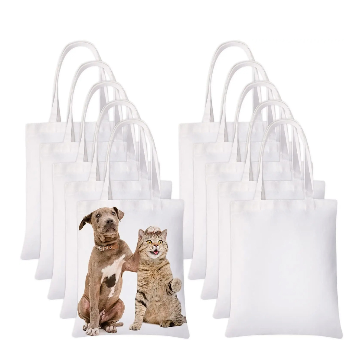 6pcs White Canvas Tote Bags, S – обзор и цена Tote Bag Sublimation