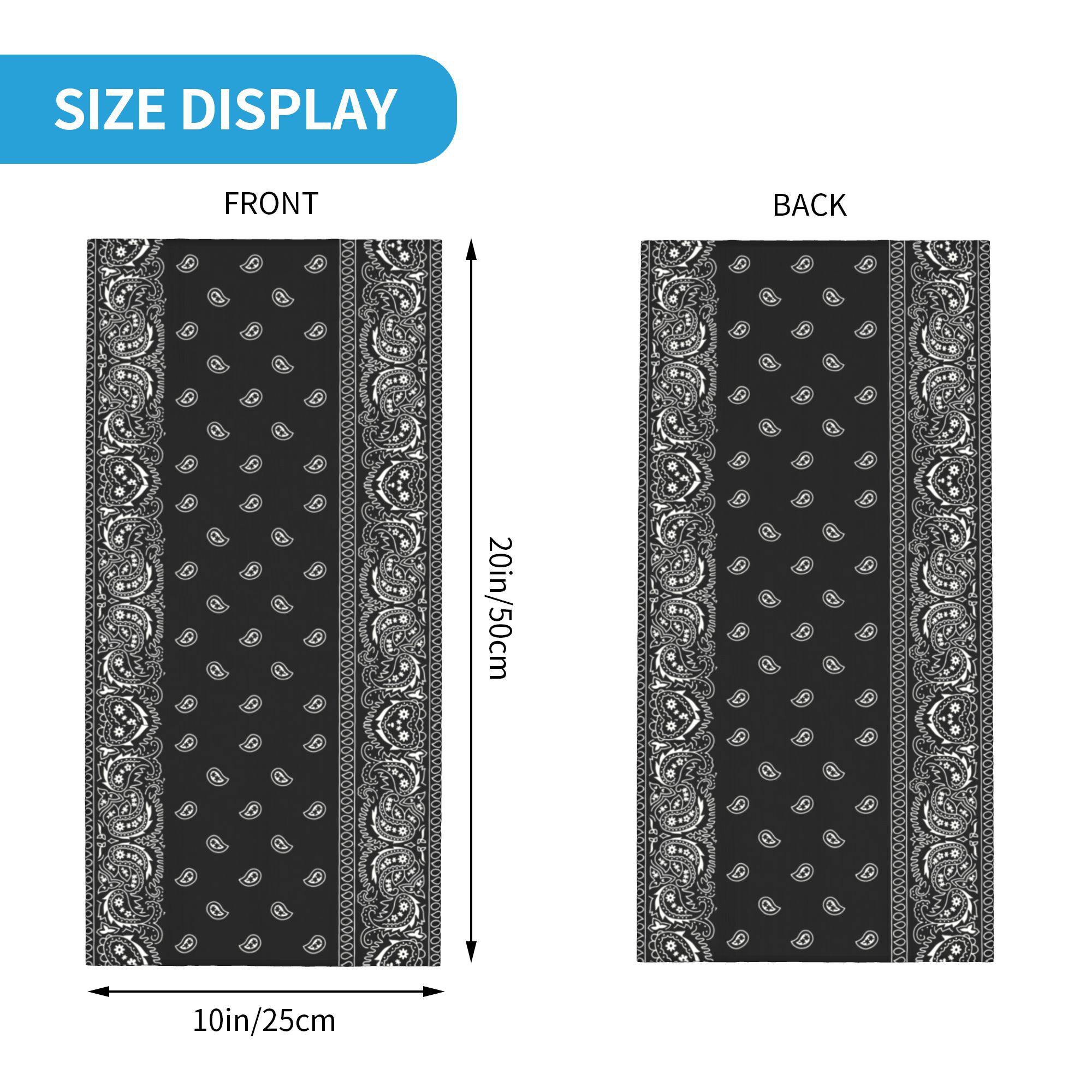 Custom Black And White Paisley – обзор и цена Bandana Blank White