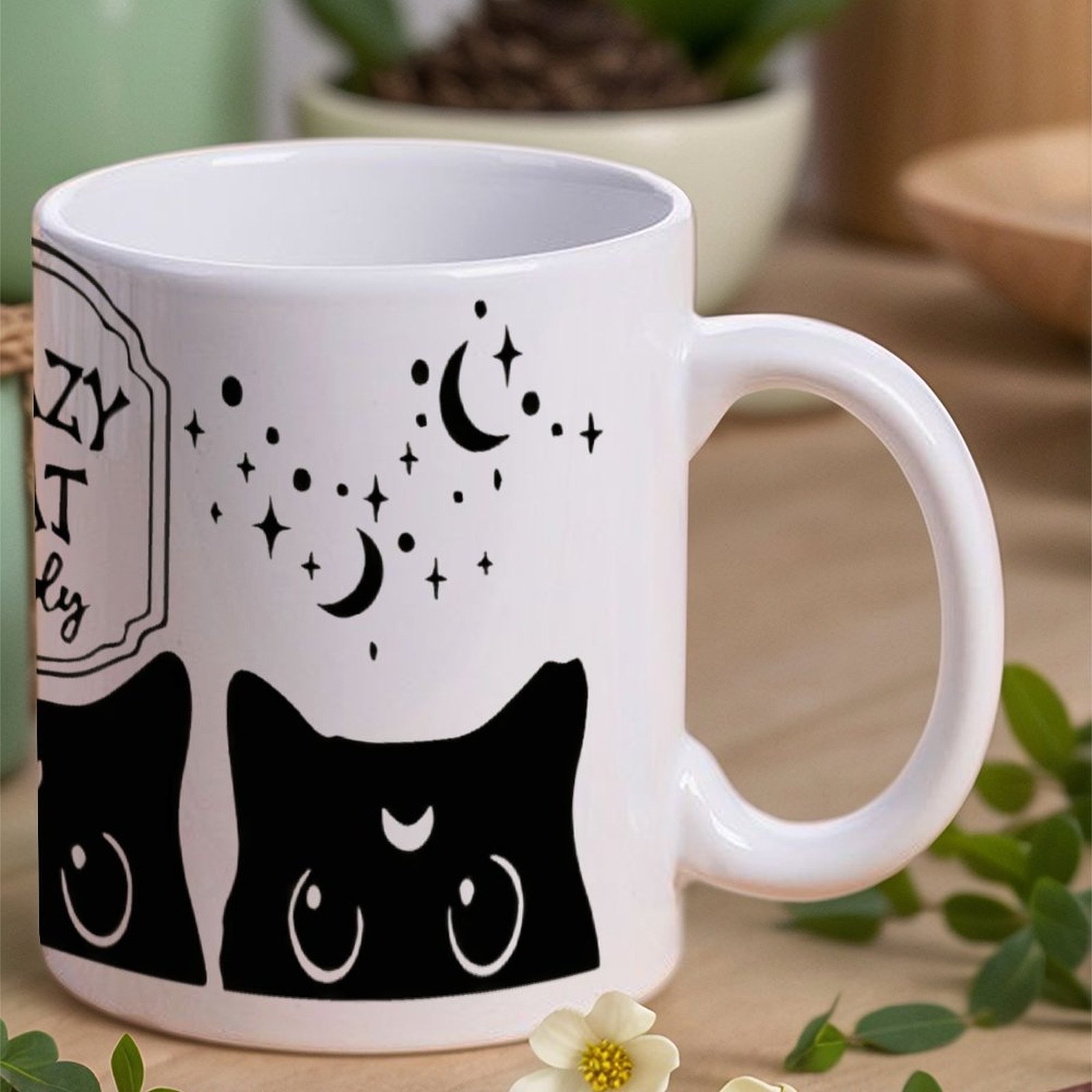 Three Black Cats With Crescent – обзор и цена Sublimation Mug White
