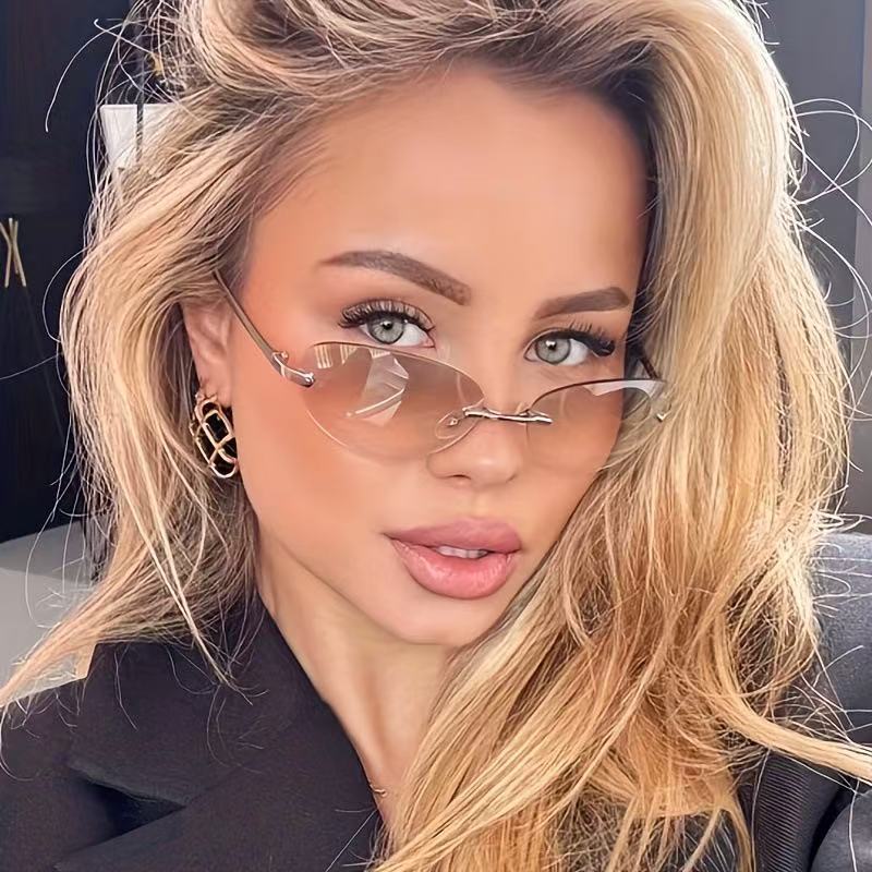 Rimless Oval Sunglasses Women  – обзор и цена Metal Photo Panel