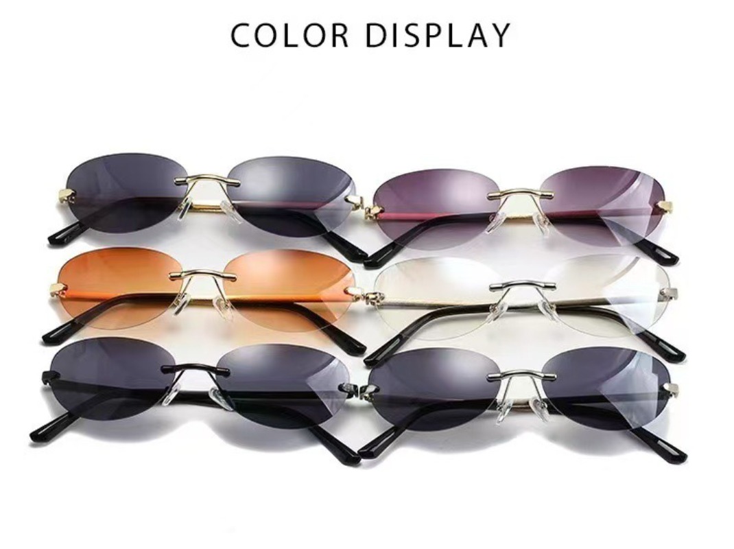 Rimless Oval Sunglasses Women  – обзор и цена Metal Photo Panel