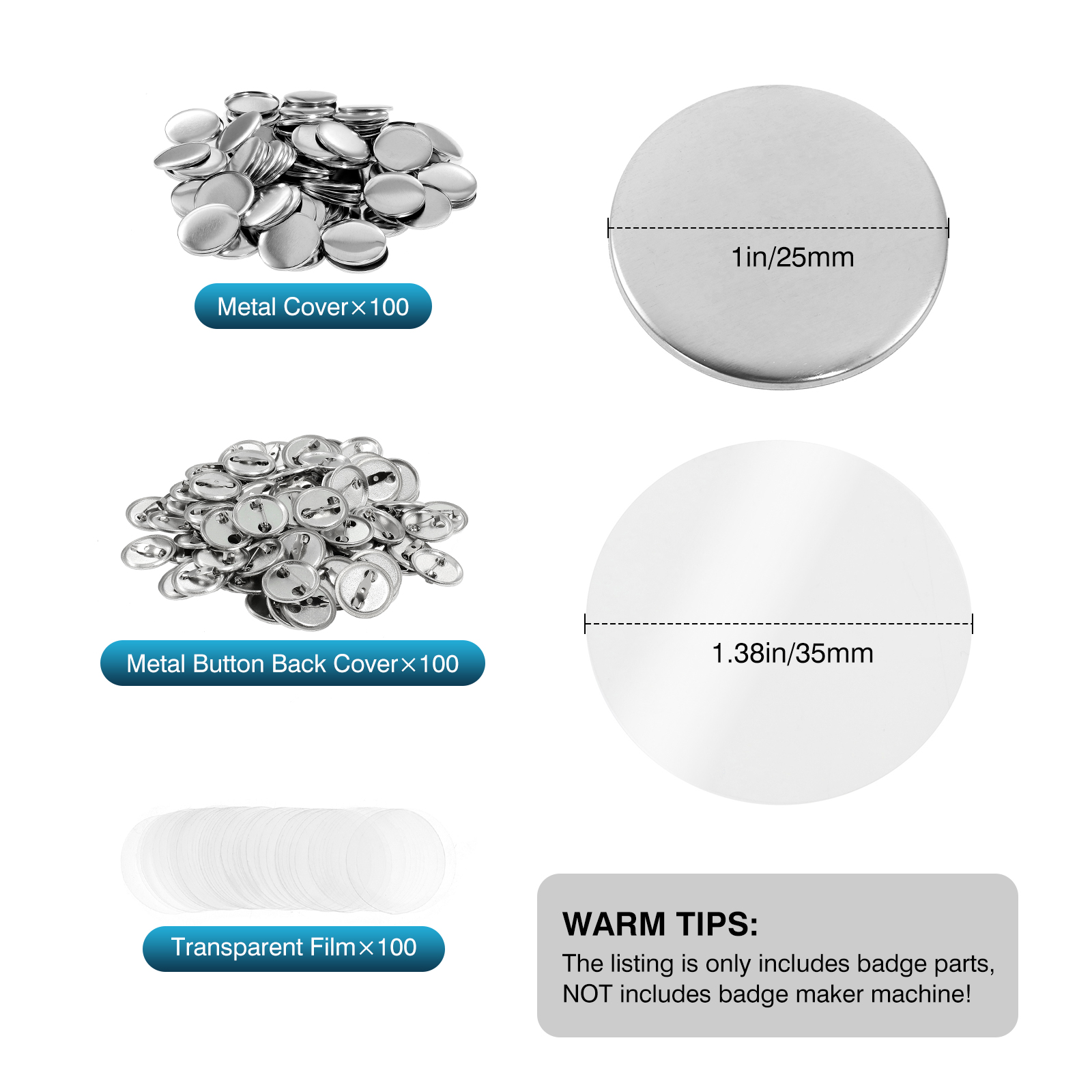 100Pcs Mini DIY Round Mirror M – обзор и цена Button Badge Blank