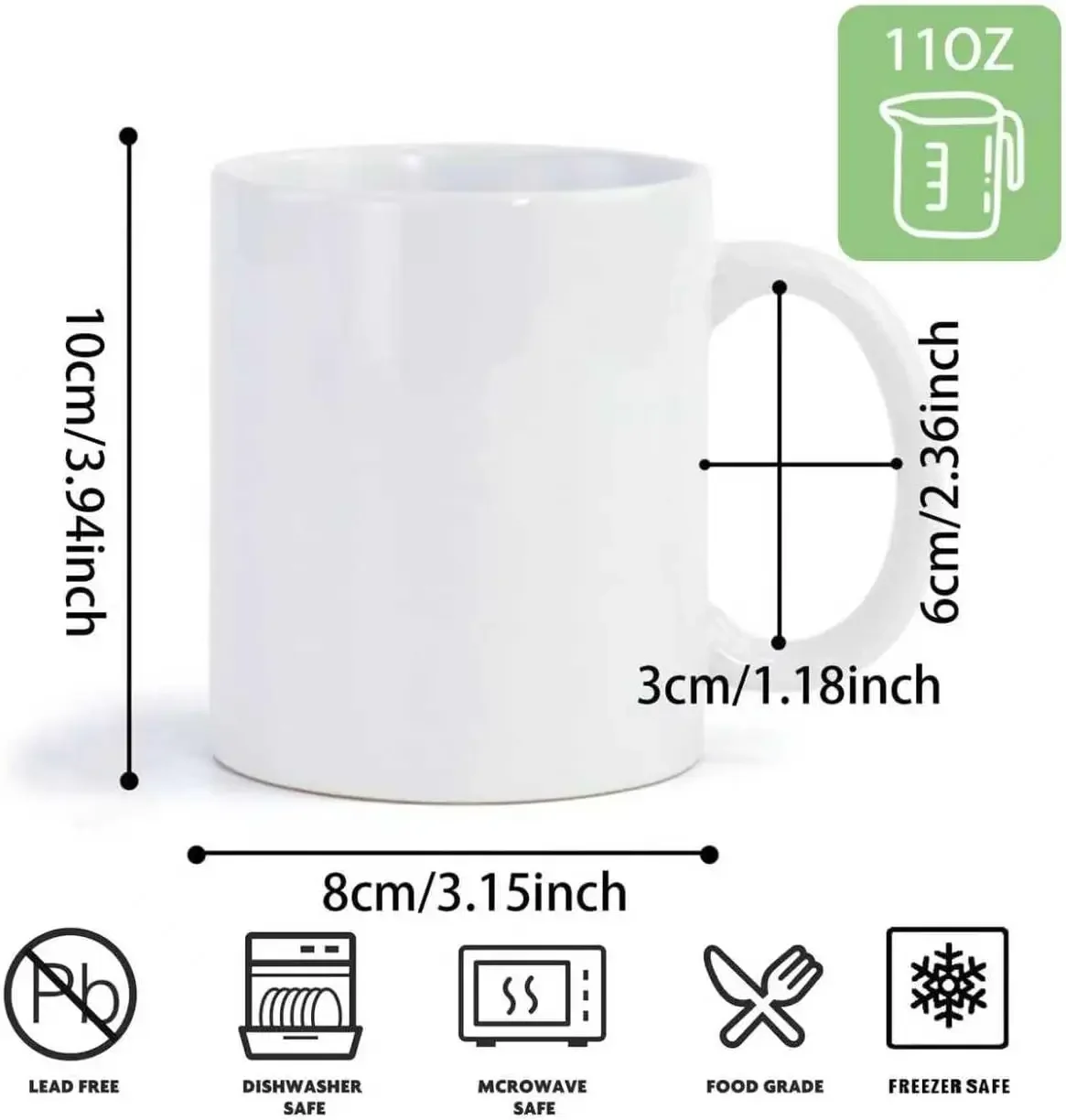 36pcs Sublimation Mugs, 11oz W – обзор и цена Sublimation Mug White