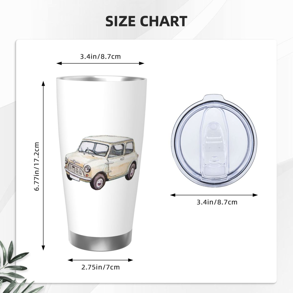 Classic White Mini Cooper In W – обзор и цена Tumbler 20Oz White