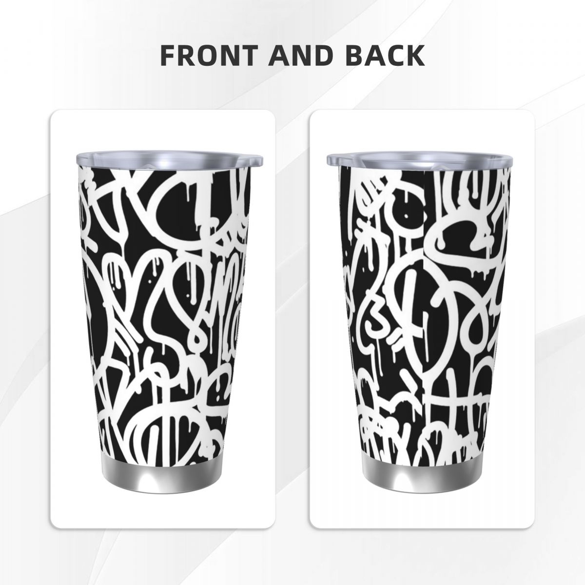 Black And White Graffiti Stain – обзор и цена Tumbler 20Oz White