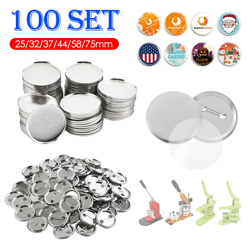 100Set Blank Badge Pin Button  – обзор и цена Button Badge Blank