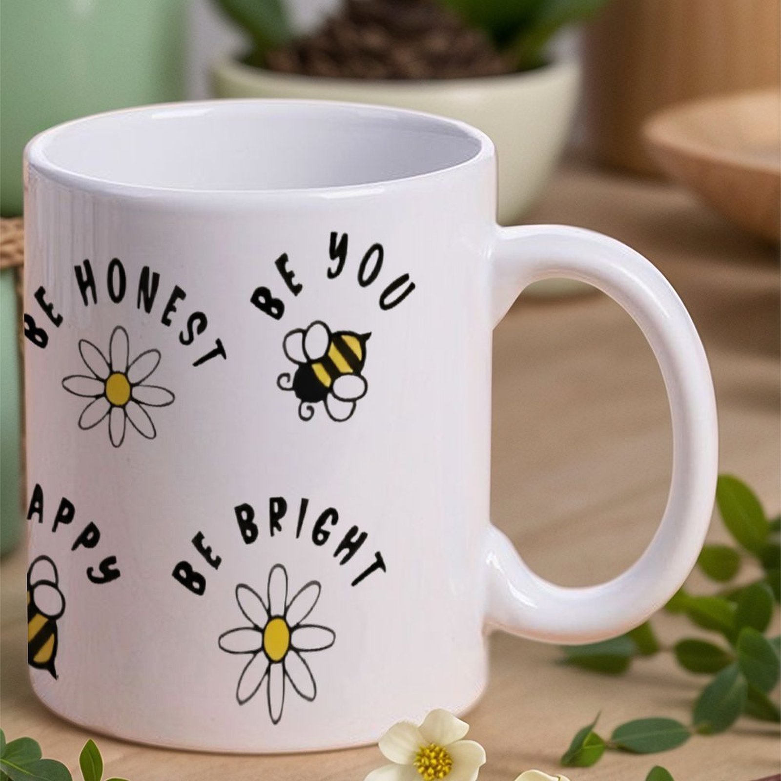 Four Stickers With Bees And Da – обзор и цена Sublimation Mug White