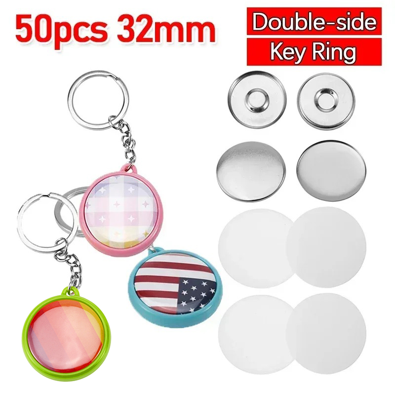50pcs/Set 32mm Double-side Key – обзор и цена Button Badge Blank